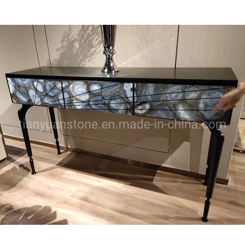 Black Agate Gemstone Slabs Precious Stone Luxury Stone